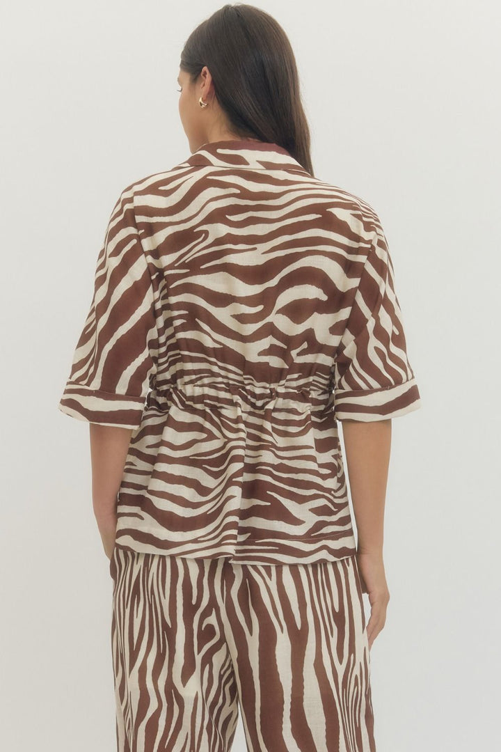 Zebra Tie Waist Top
