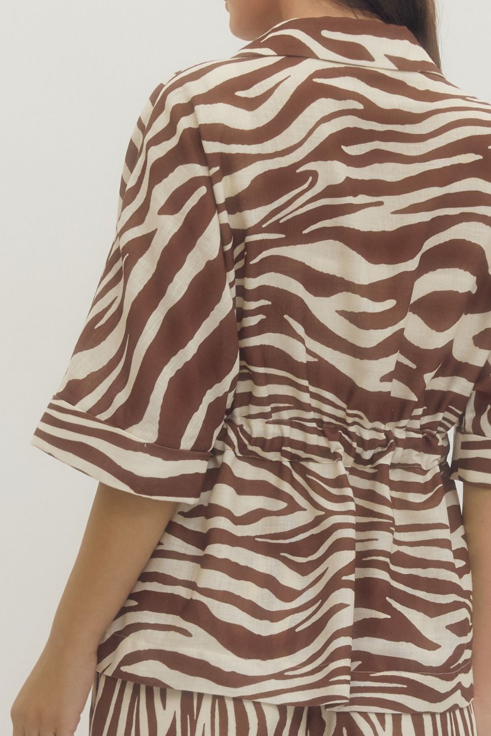 Zebra Tie Waist Top