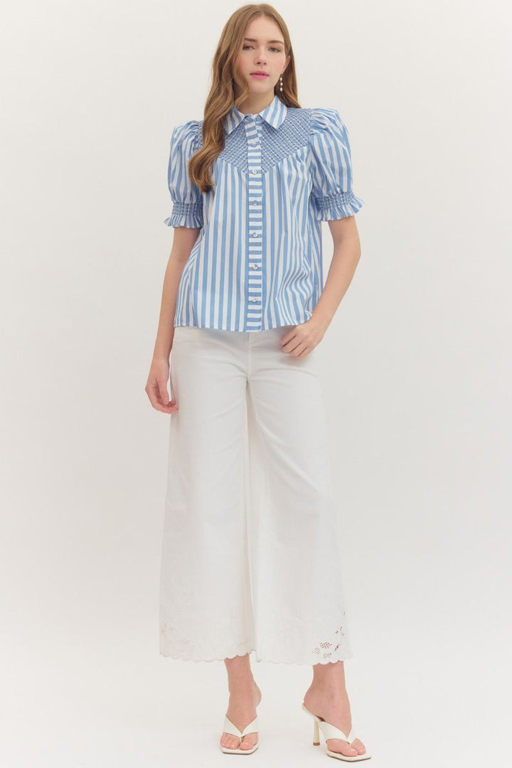Stripe Smocked Top