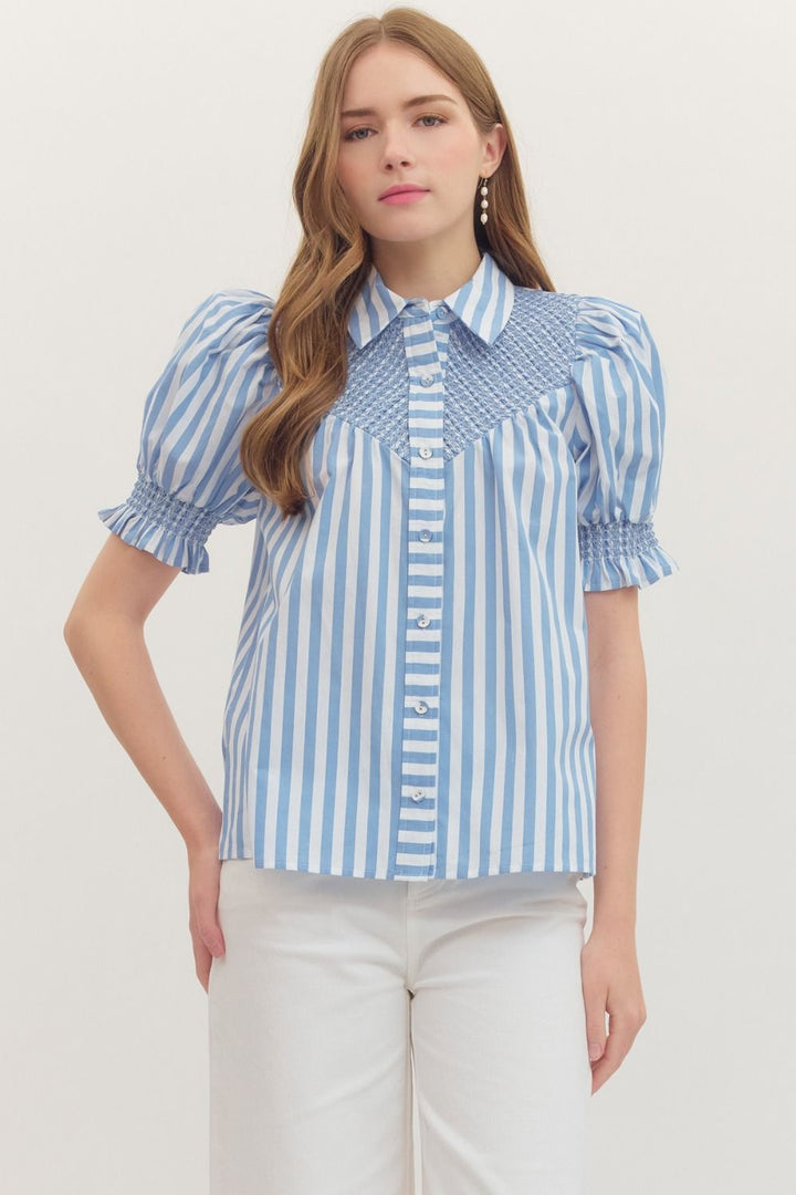 Stripe Smocked Top