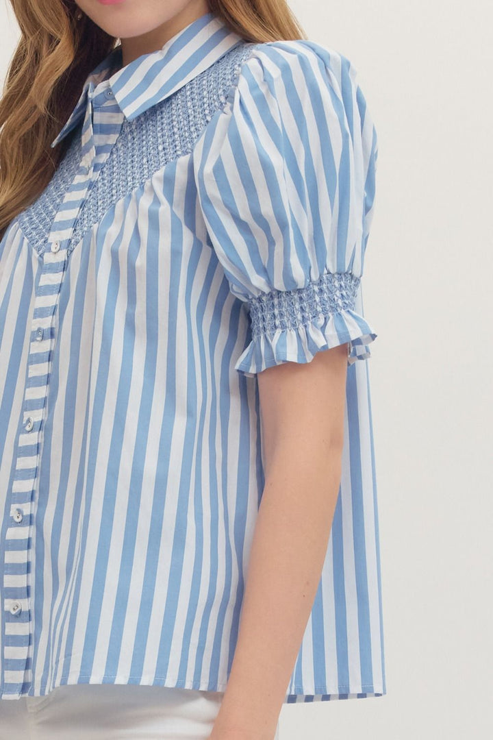 Stripe Smocked Top