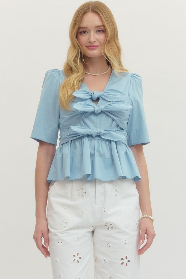 The Blue 3 Bow Top