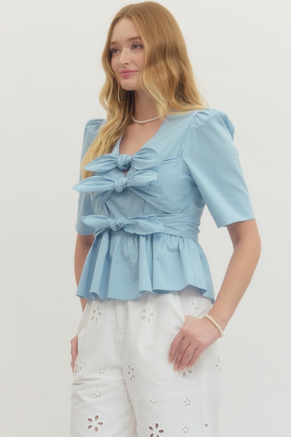 The Blue 3 Bow Top
