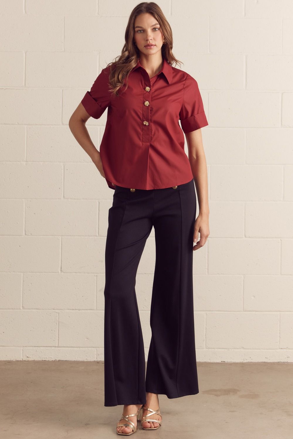 Crimson Button Top