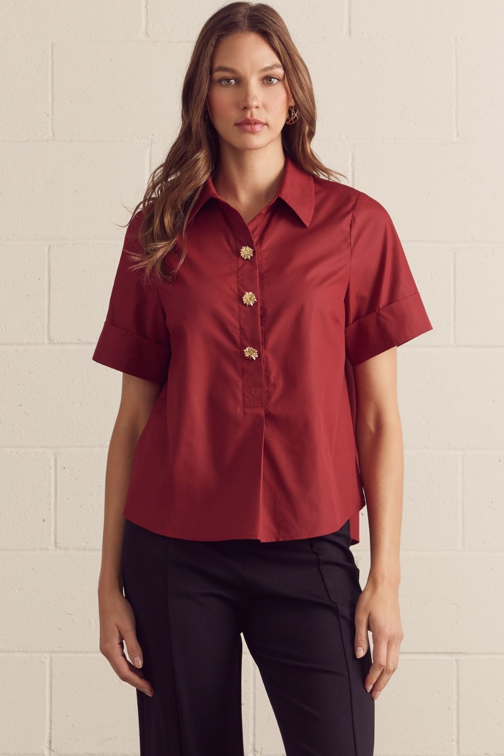 Crimson Button Top