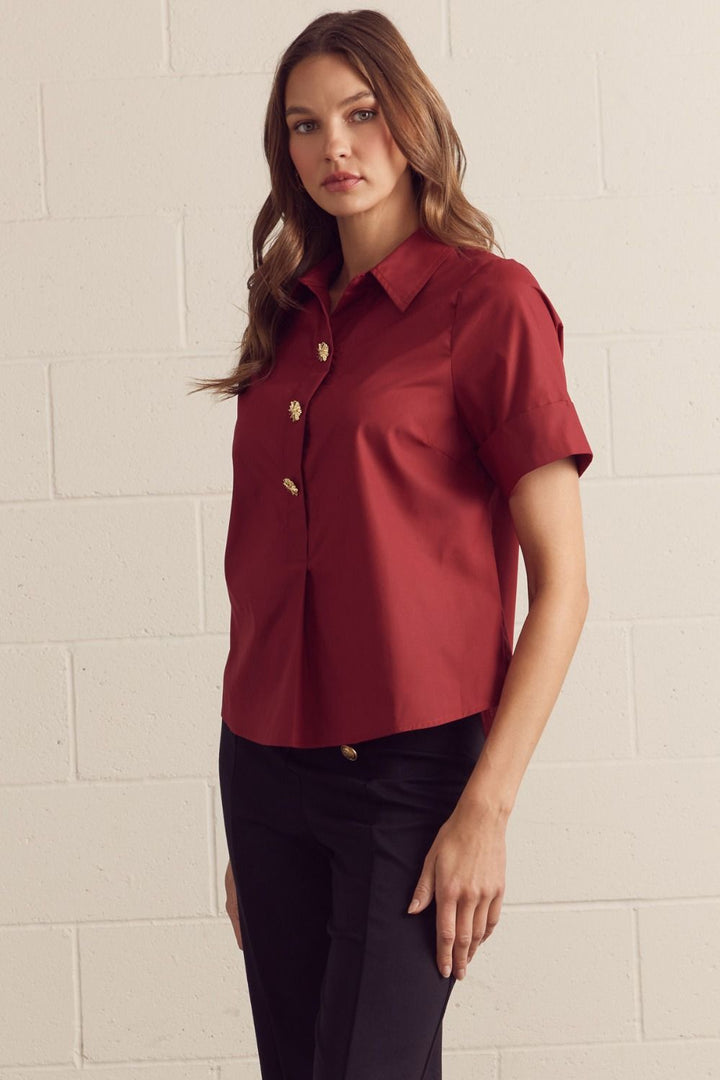 Crimson Button Top