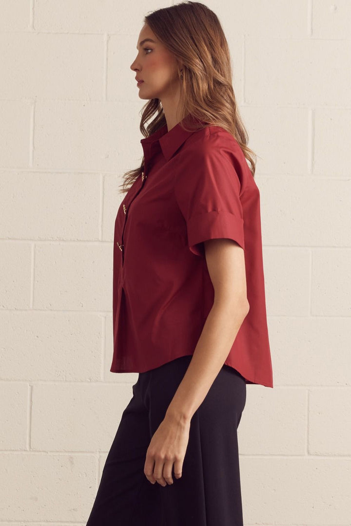 Crimson Button Top