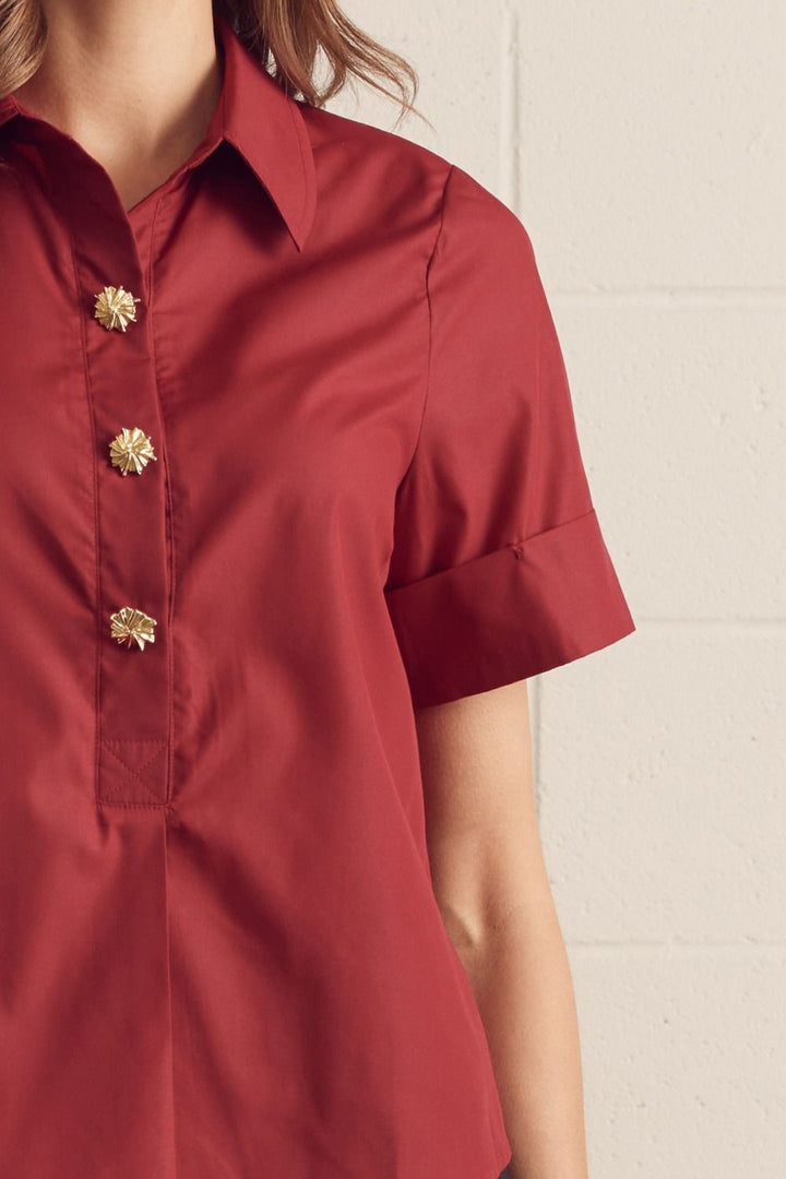 Crimson Button Top