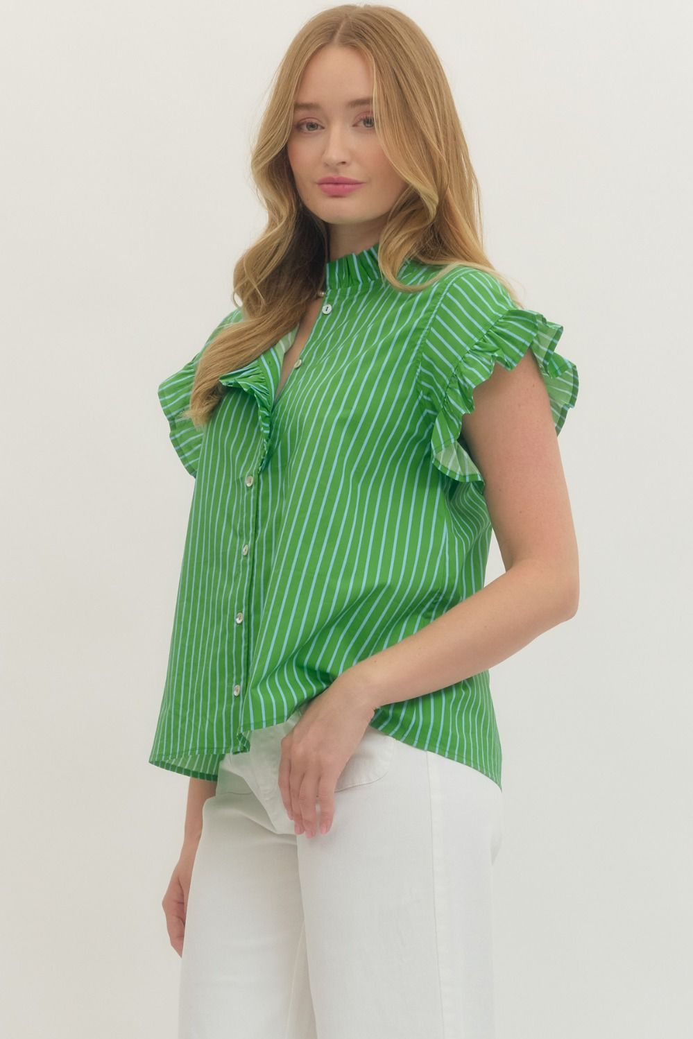 The Striped Ruffle Top