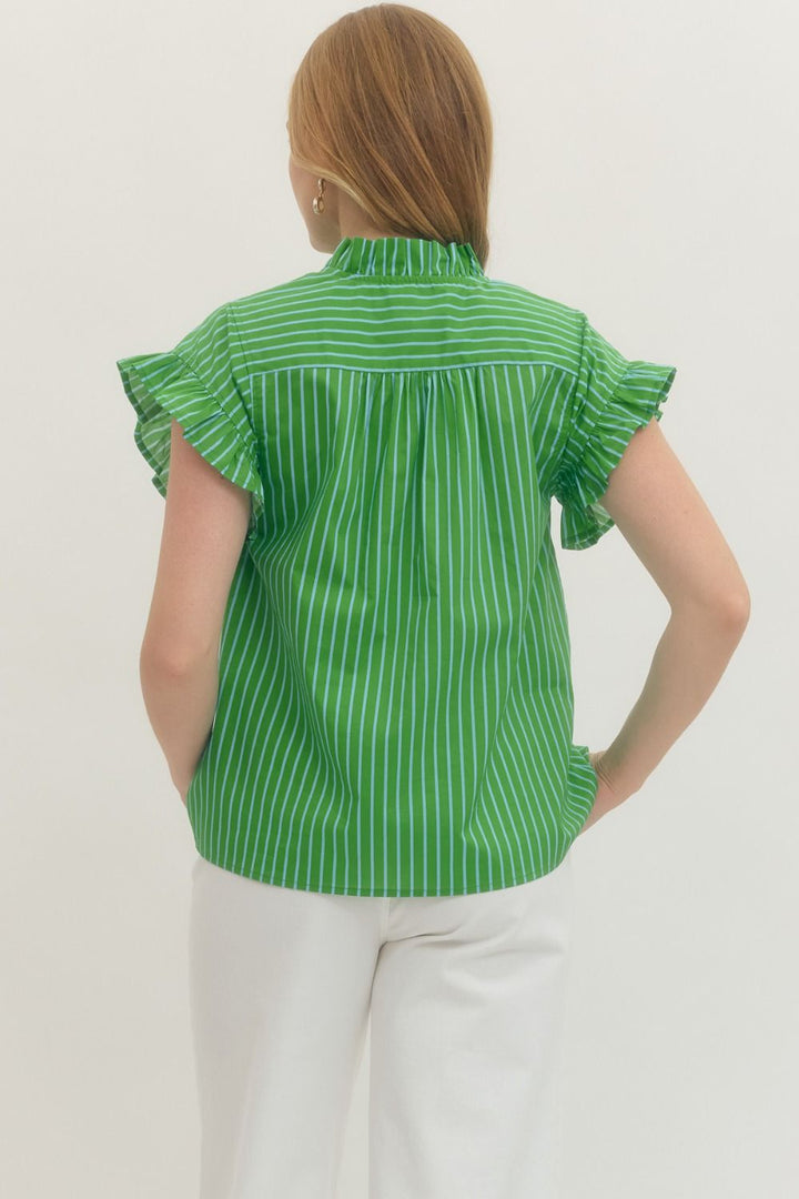 The Striped Ruffle Top