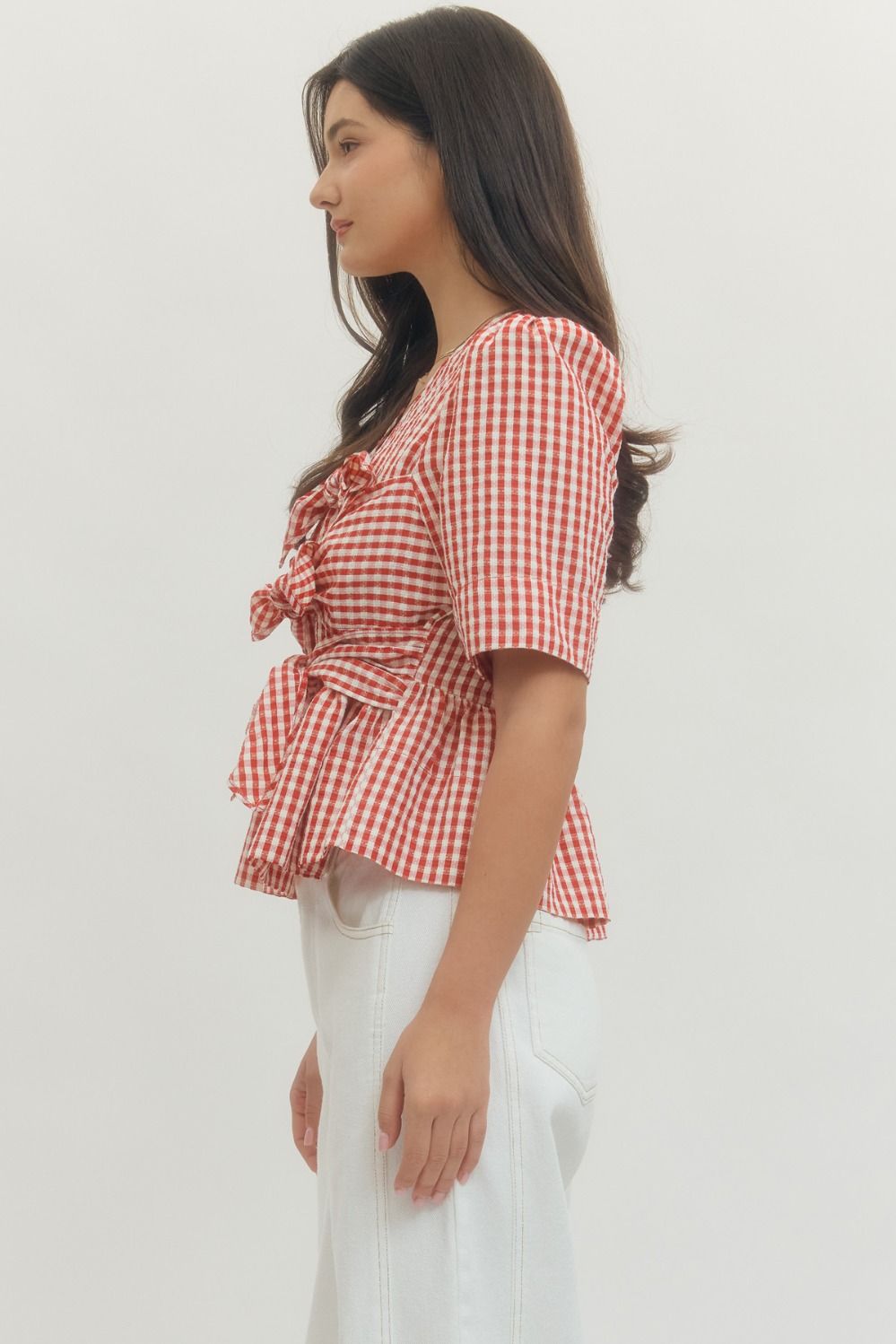 Gingham Bow Top
