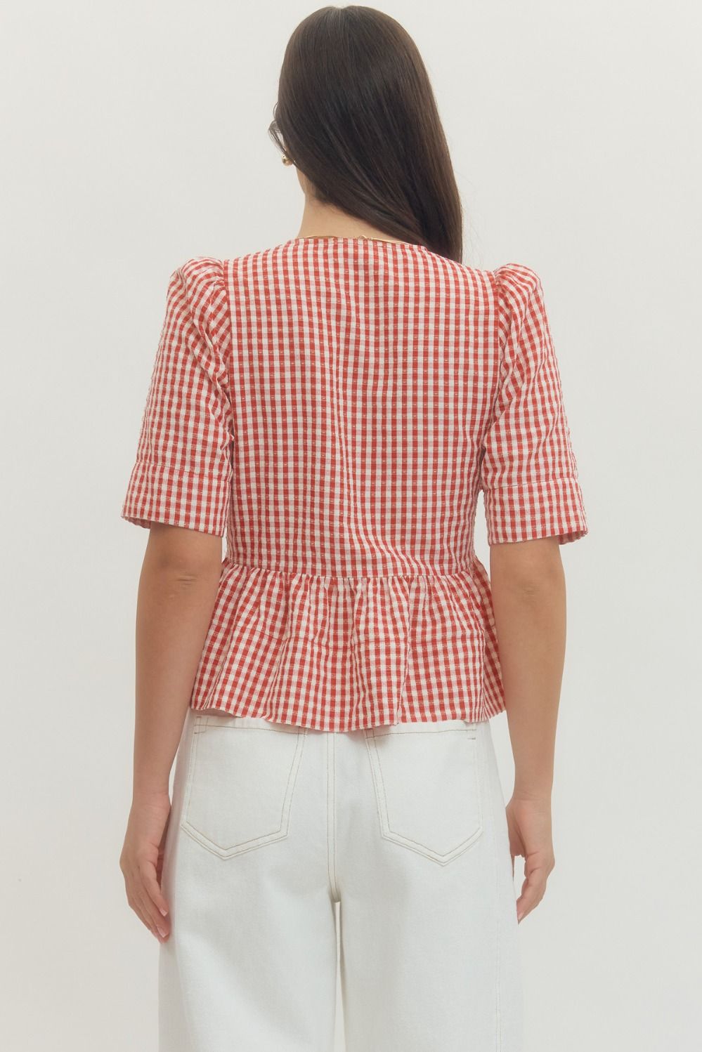 Gingham Bow Top