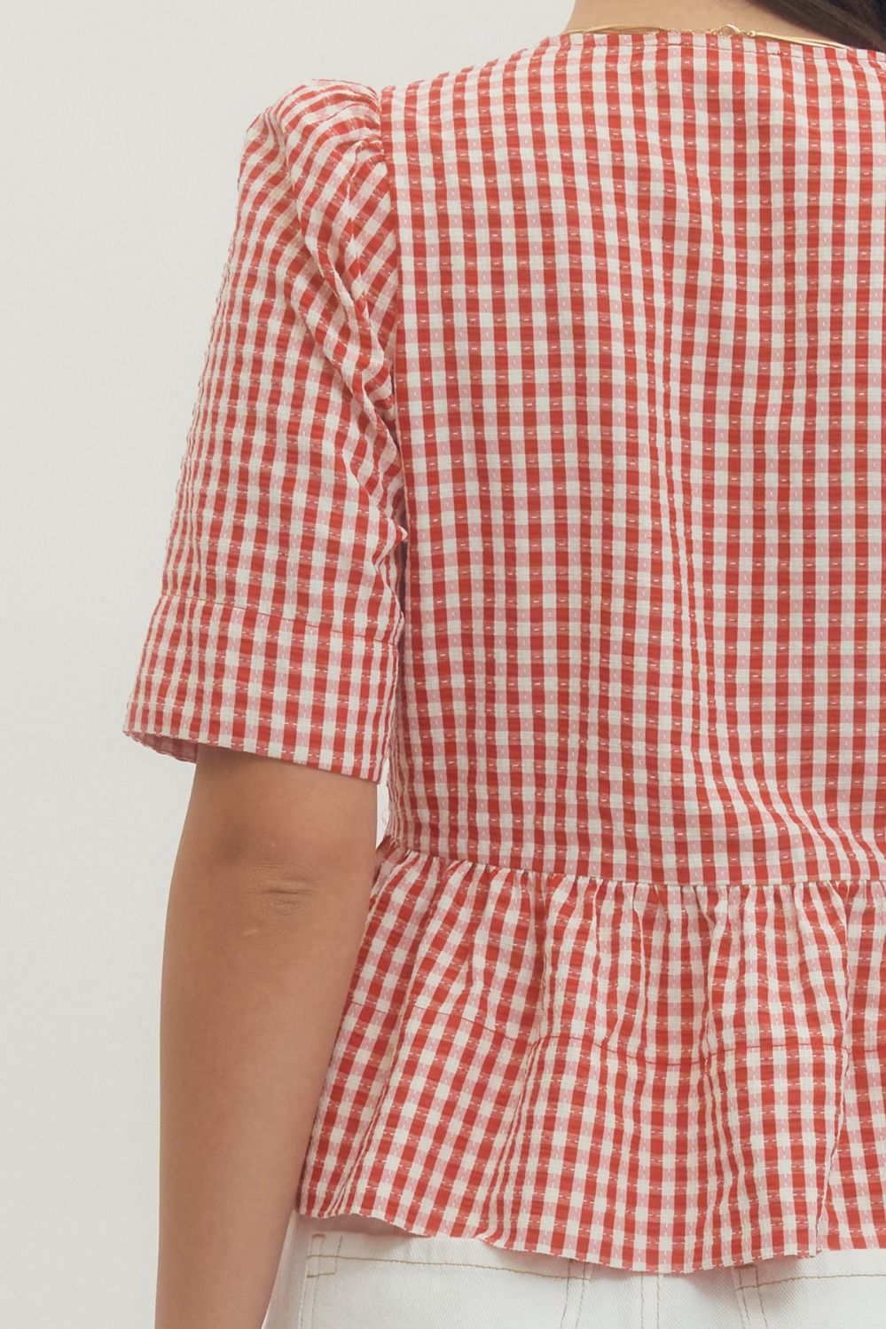 Gingham Bow Top