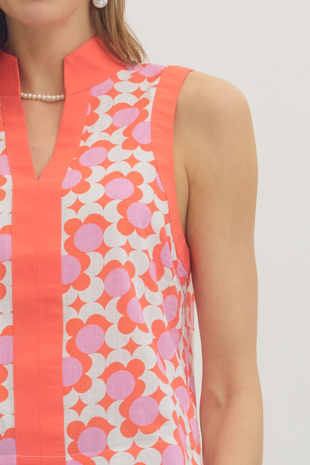 Coral Scalloped Top