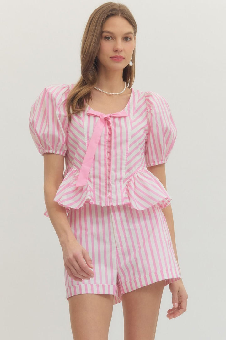 Stripe Peplum Top