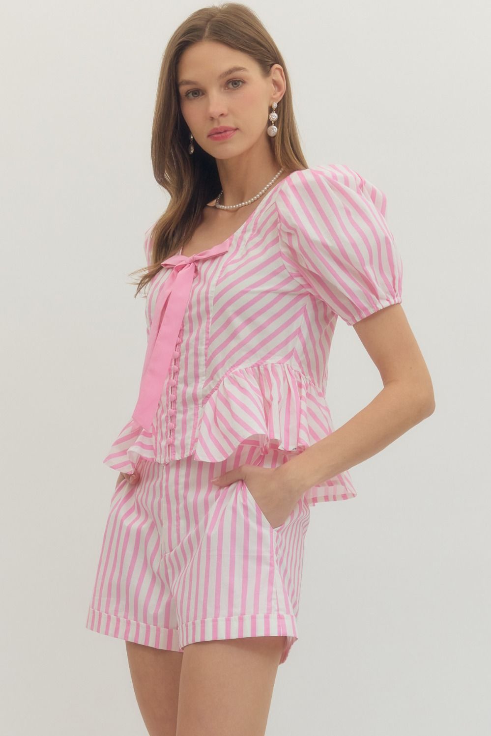 Stripe Peplum Top