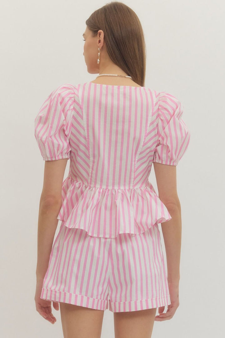 Stripe Peplum Top