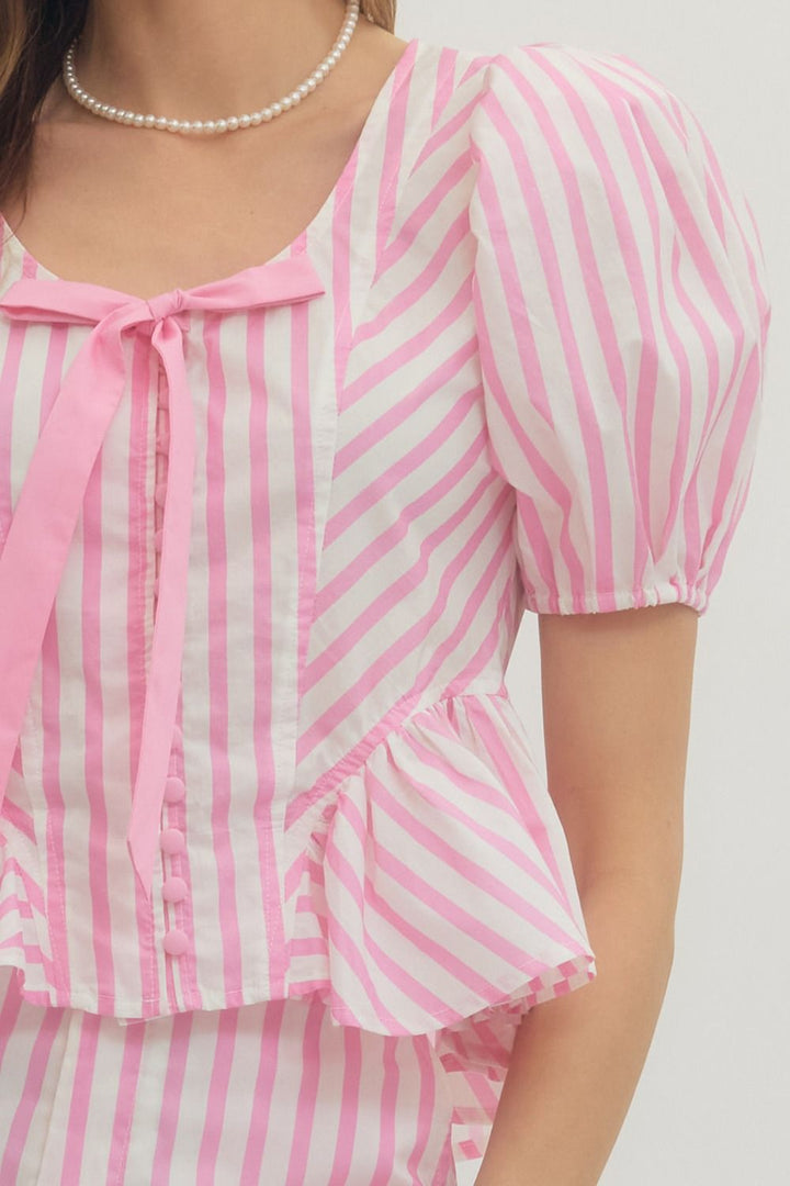 Stripe Peplum Top
