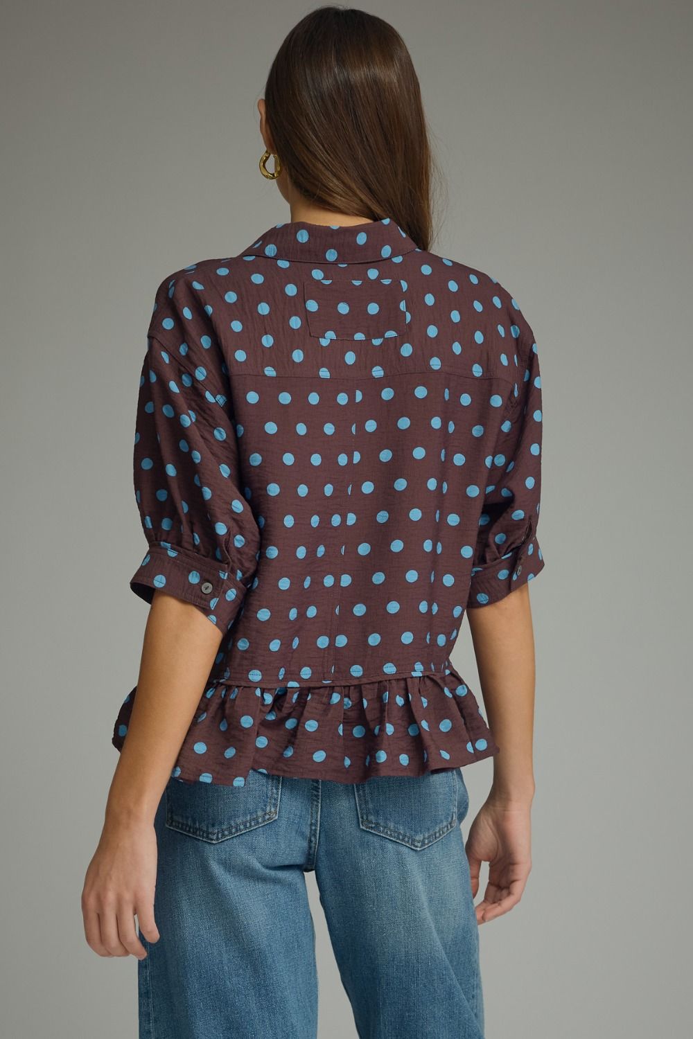 Teal Polka Dot Top