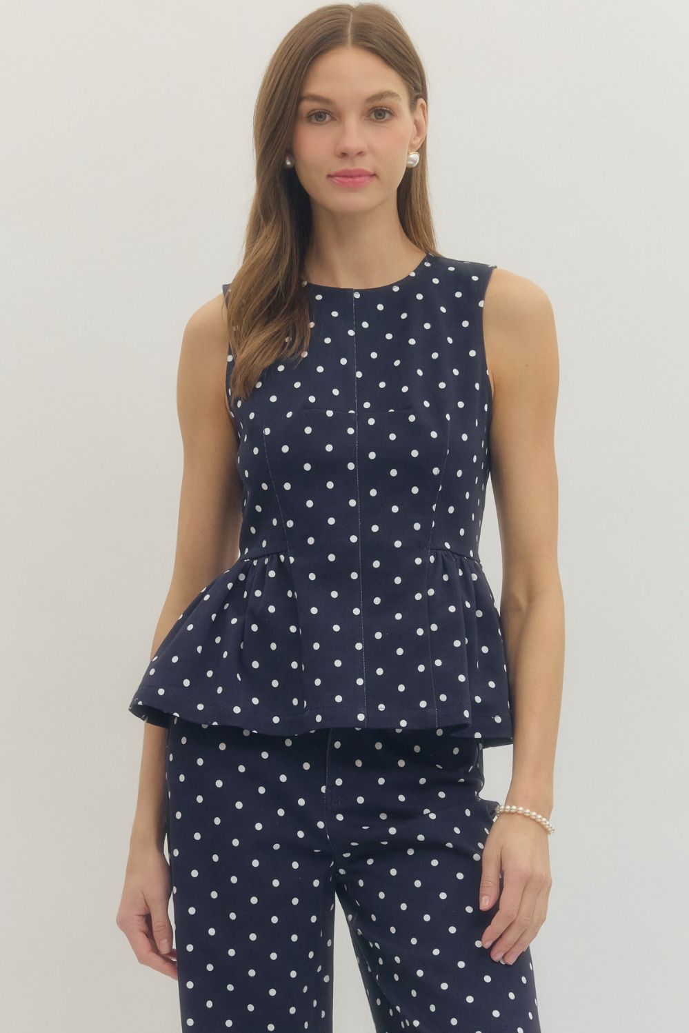 Polka Dot Peplum Top