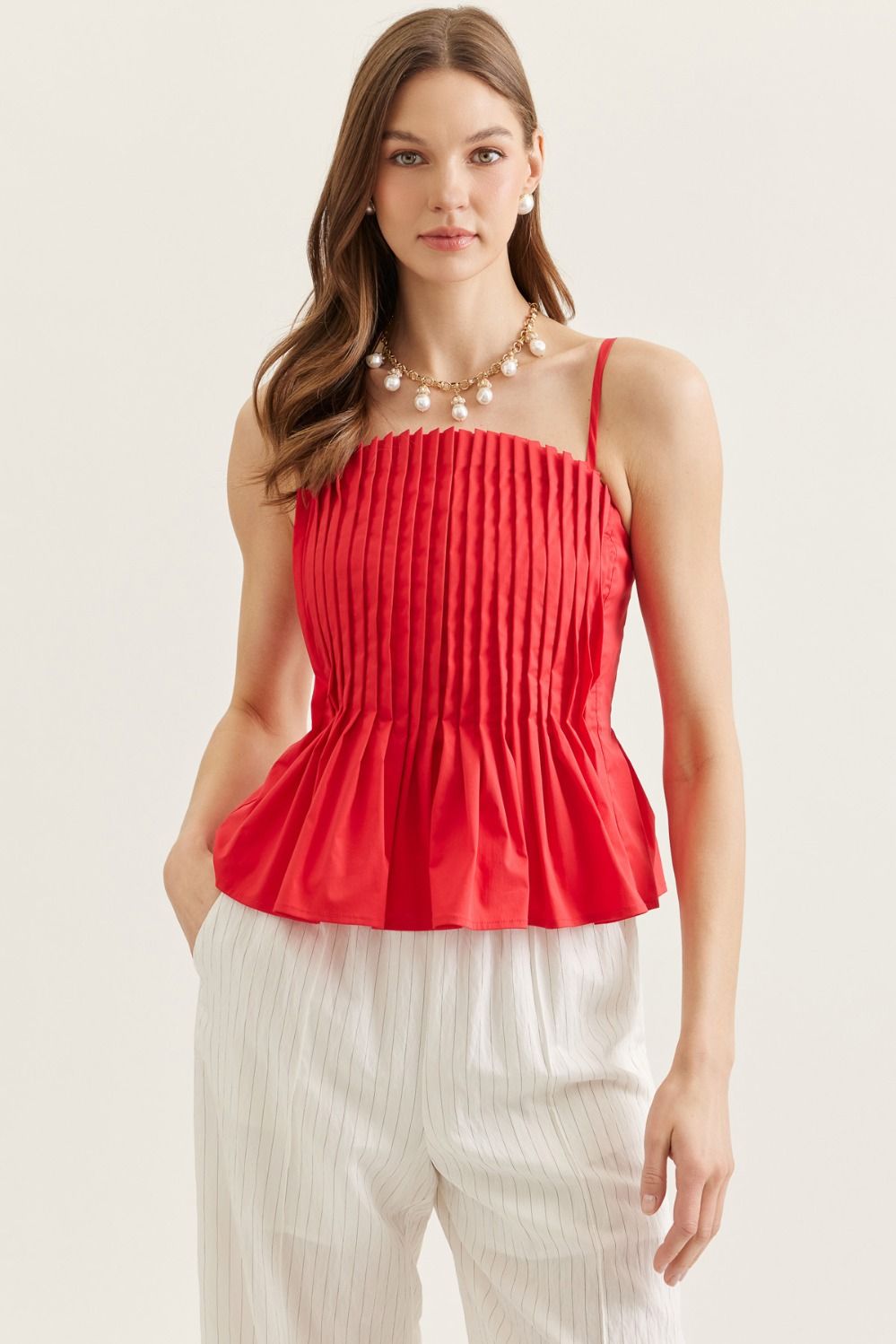 Pleated Smocked Top