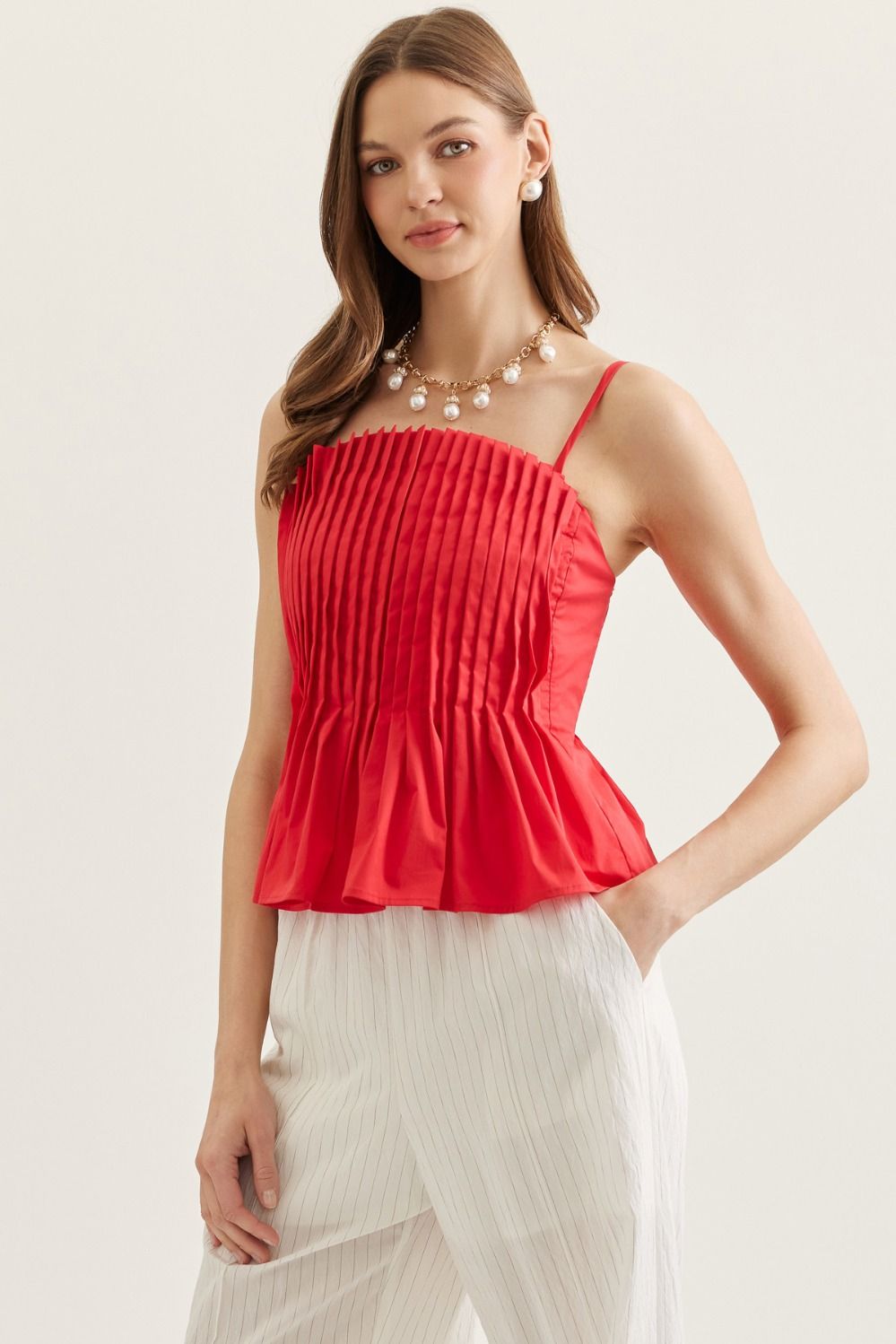 Pleated Smocked Top