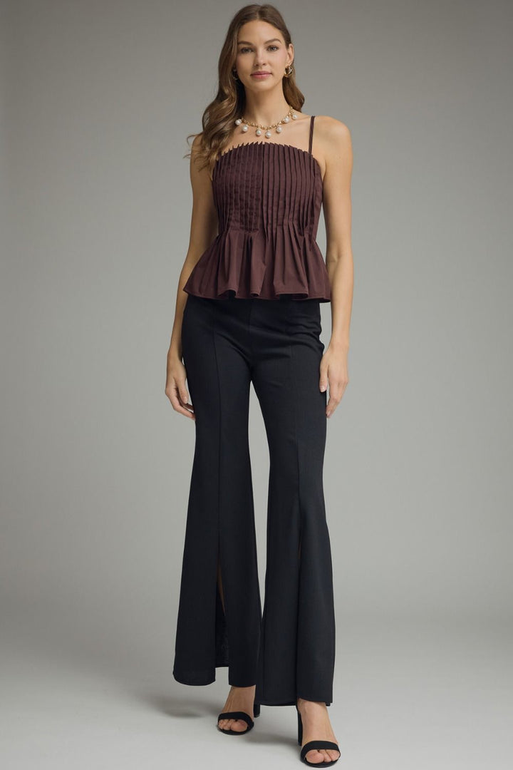 Carob Pleated Top