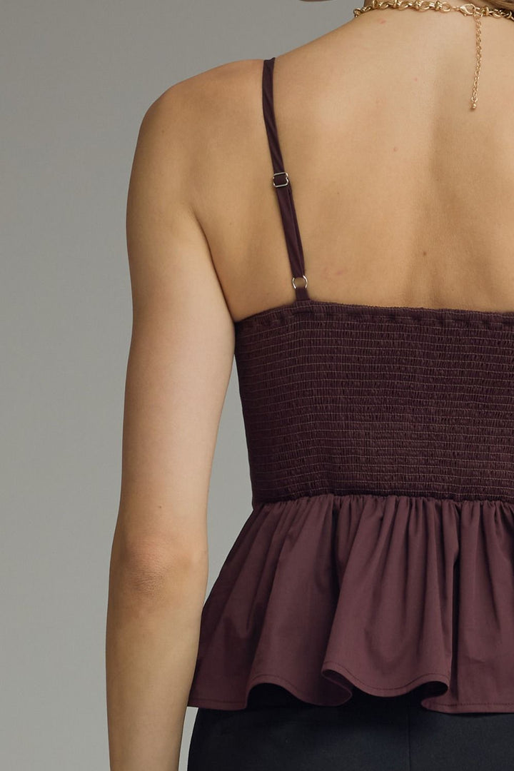 Carob Pleated Top
