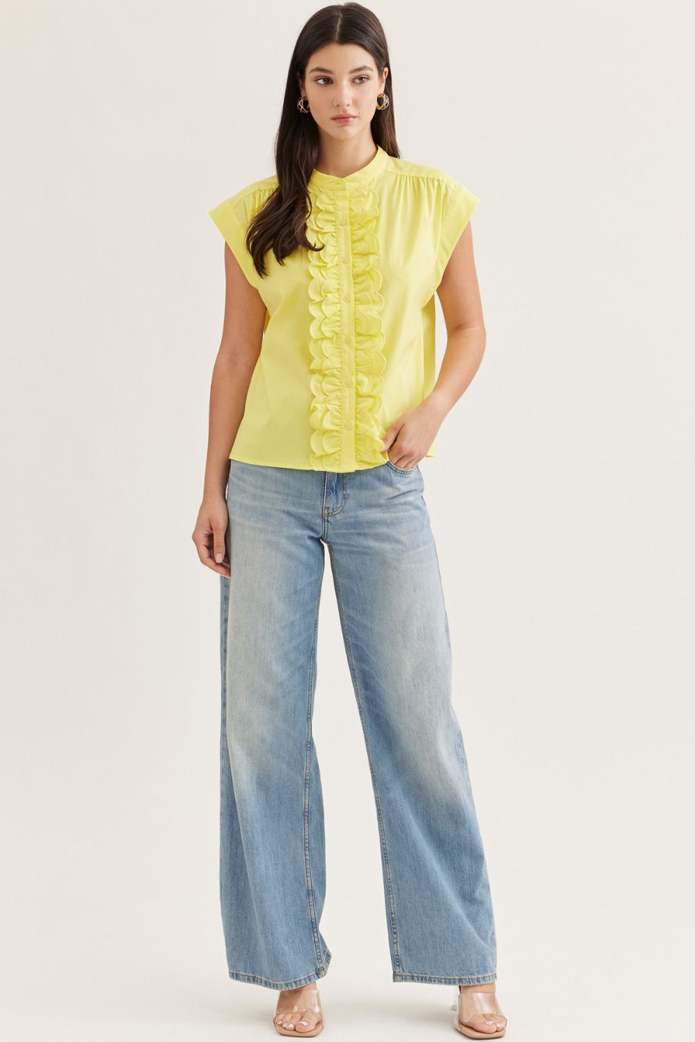 Scallop Ruffle Trim Top
