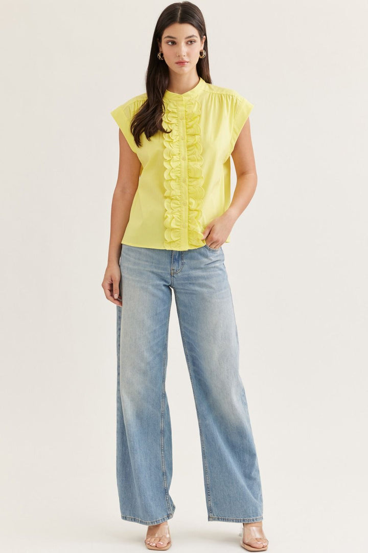 Scallop Ruffle Trim Top
