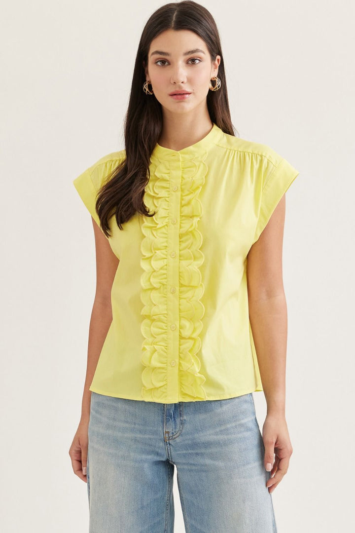 Scallop Ruffle Trim Top