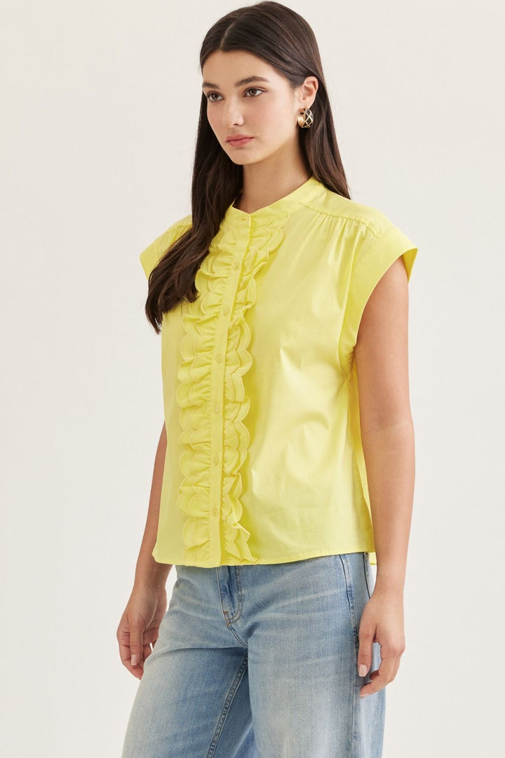Scallop Ruffle Trim Top