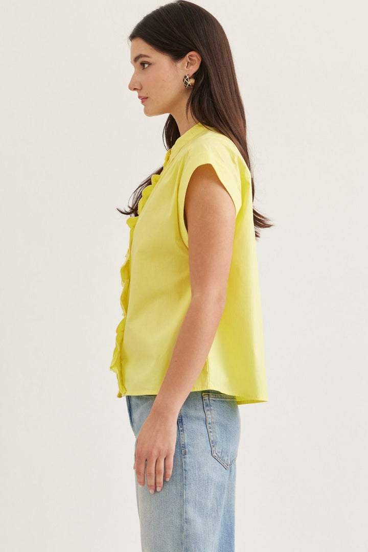 Scallop Ruffle Trim Top