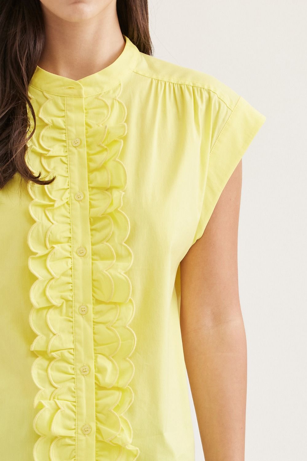 Scallop Ruffle Trim Top