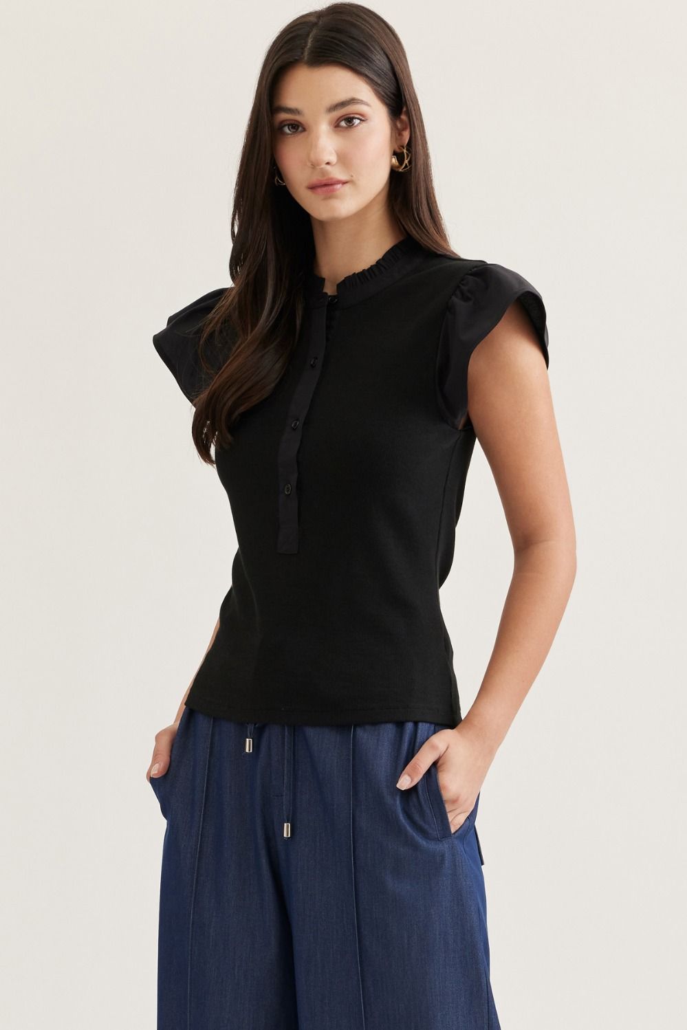 The Ribbed Raven Top