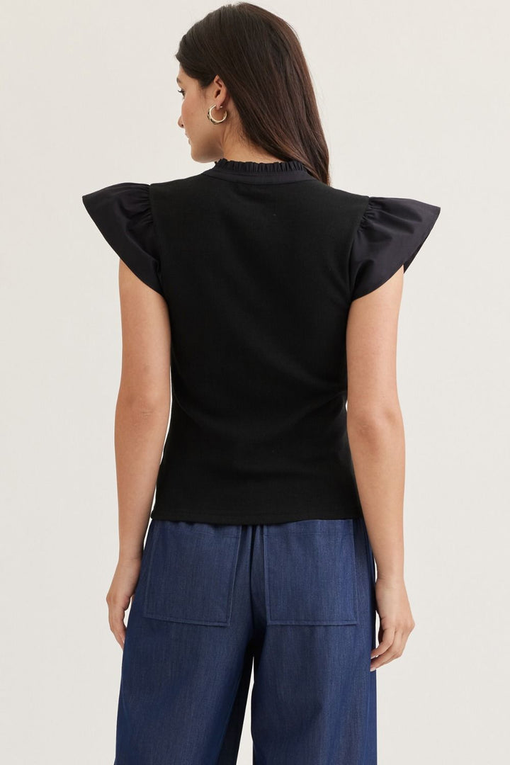 The Ribbed Raven Top
