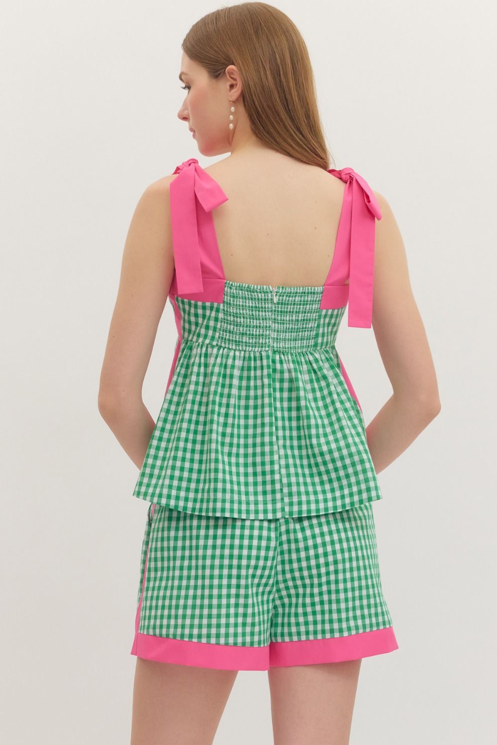 Gingham Peplum Tank