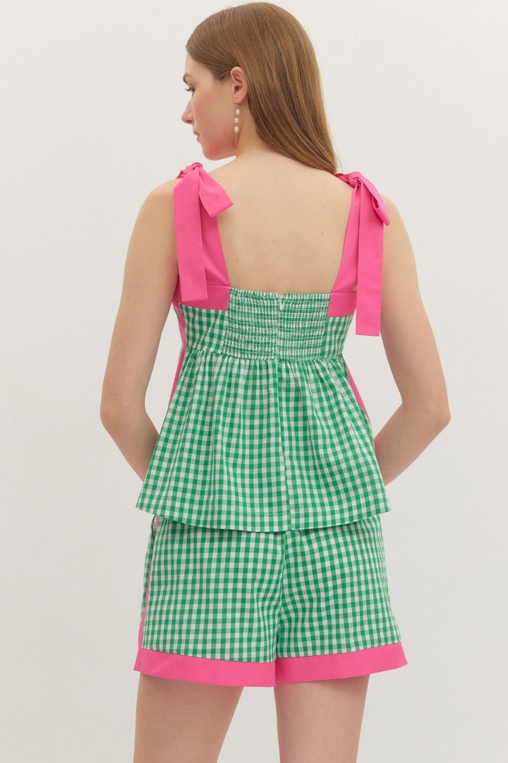 Gingham Peplum Tank
