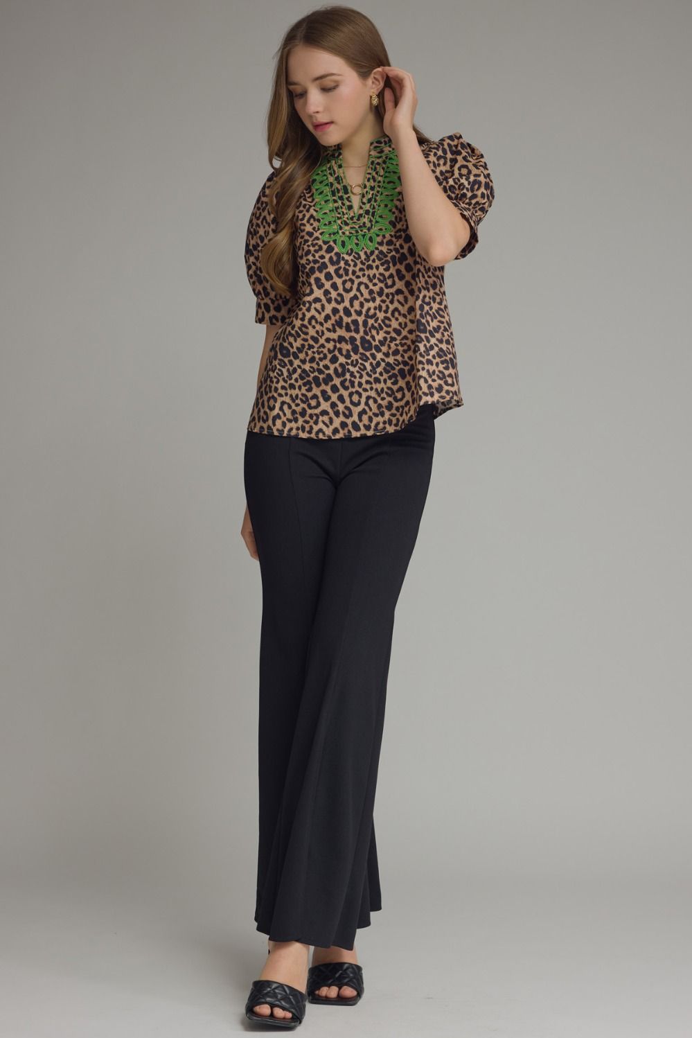 Leopard Ruffle Top