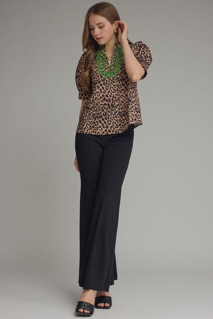 Leopard Ruffle Top