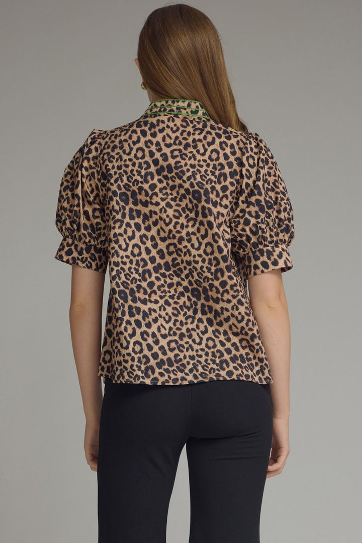 Leopard Ruffle Top