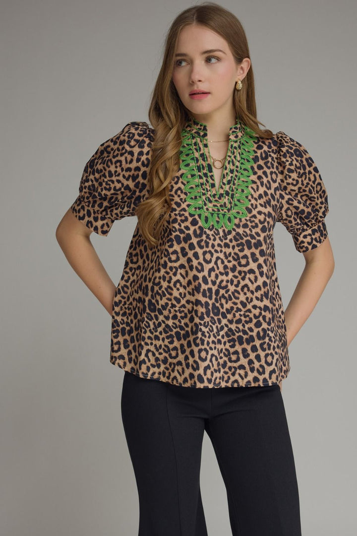 Leopard Ruffle Top