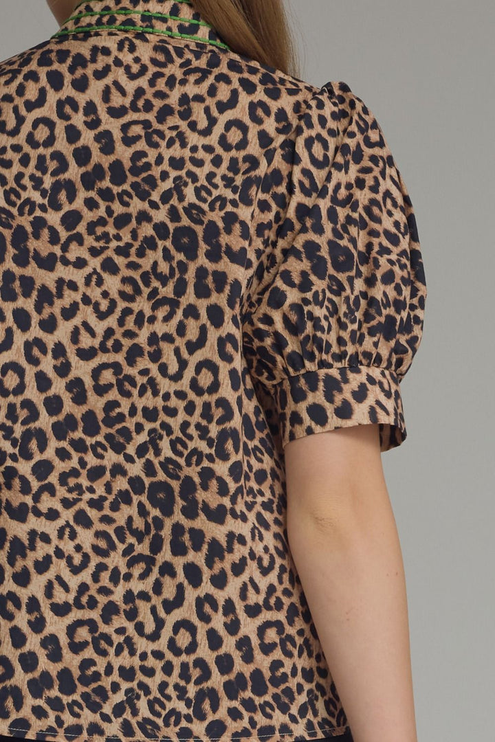 Leopard Ruffle Top