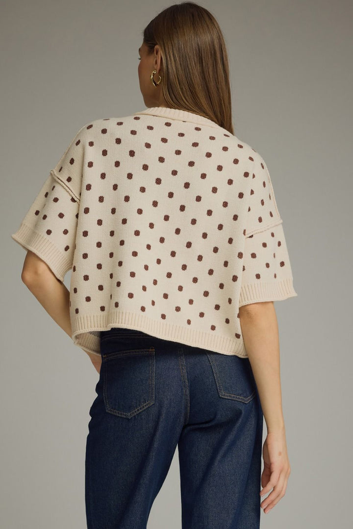 Polka Dot Short Sleeve Sweater