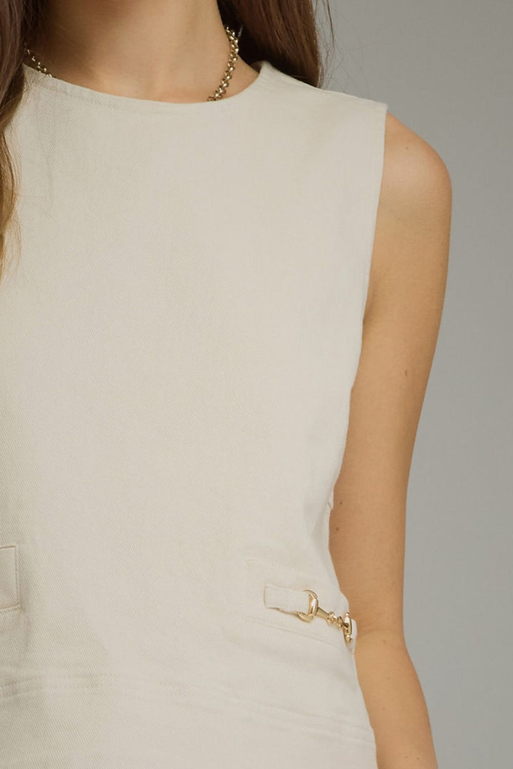 Horse-Bit Sleeveless Top