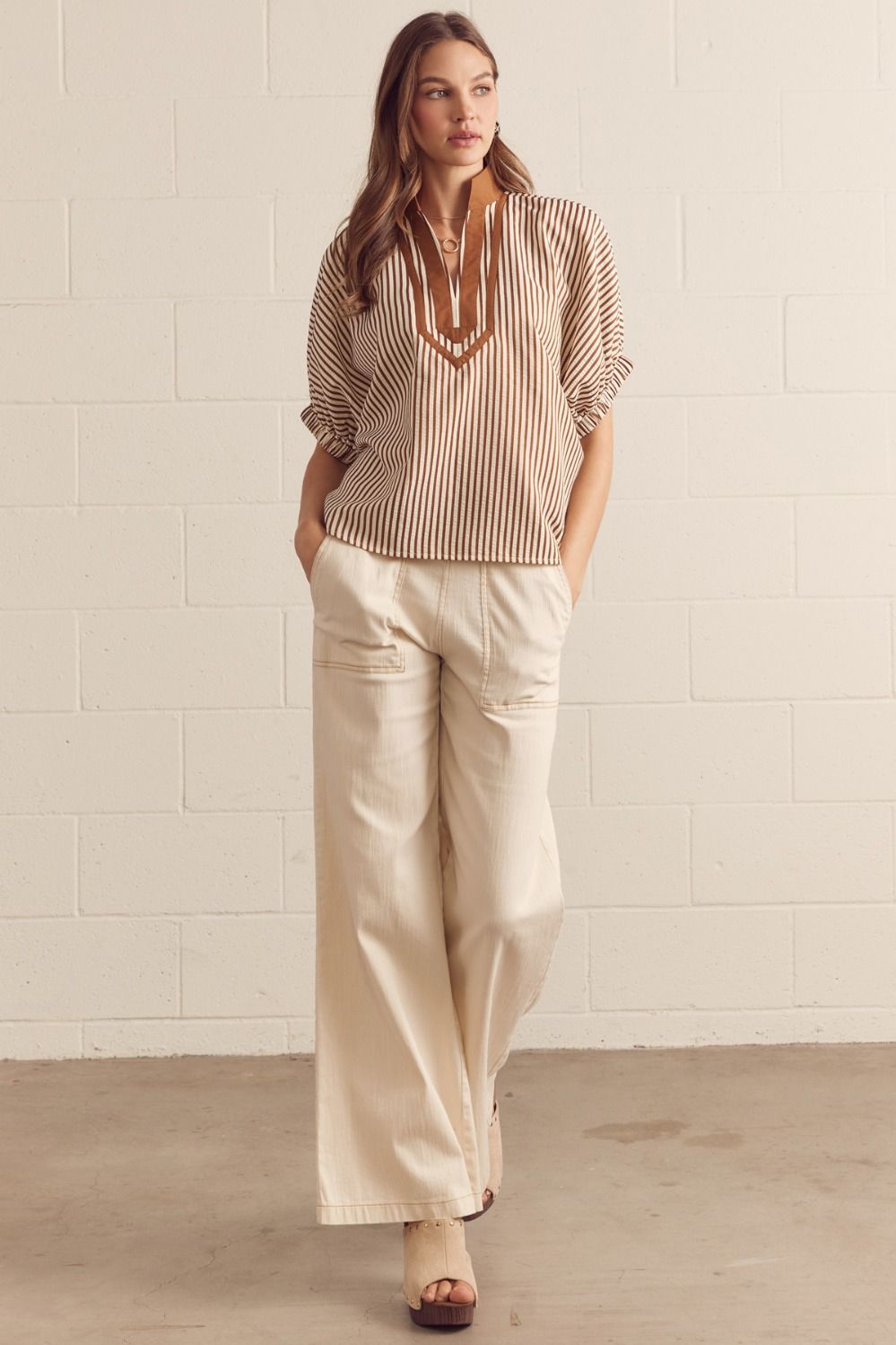 Cocoa Stripe Top