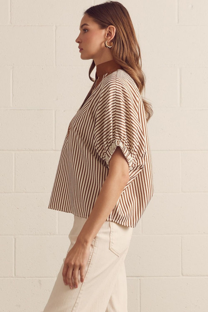Cocoa Stripe Top