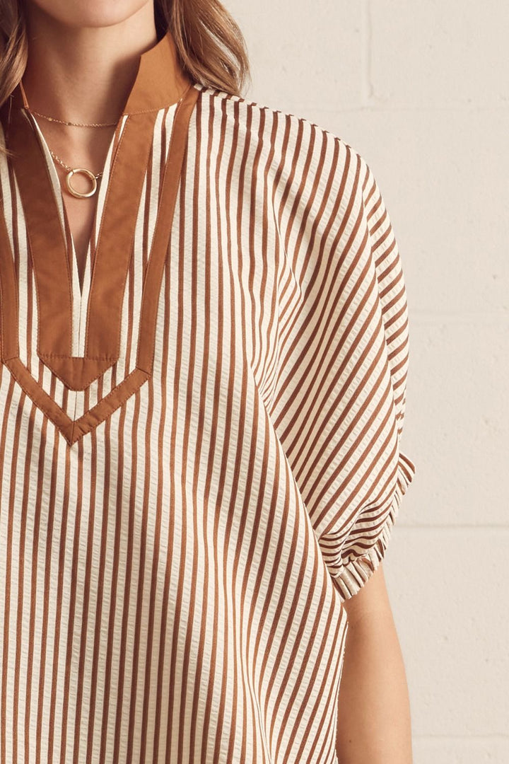 Cocoa Stripe Top