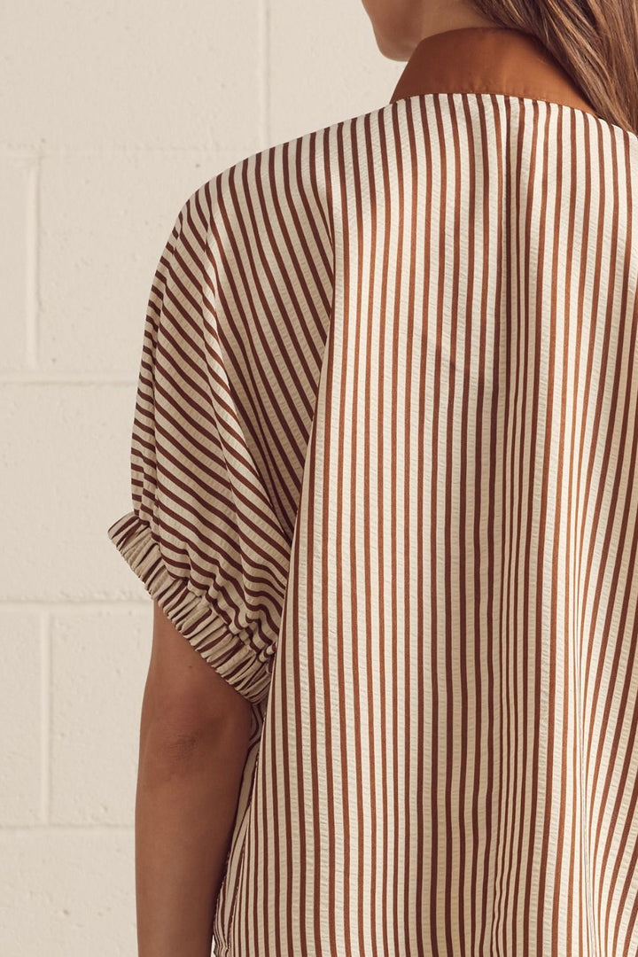 Cocoa Stripe Top