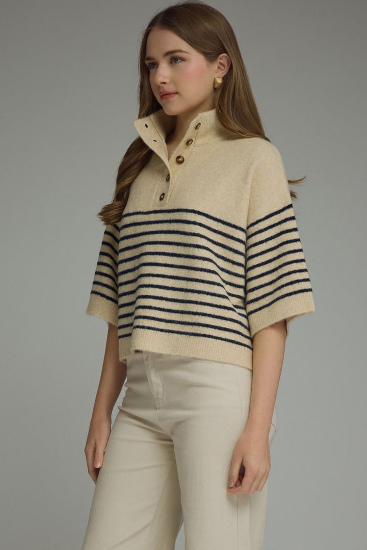 Ecru Striped Sweater